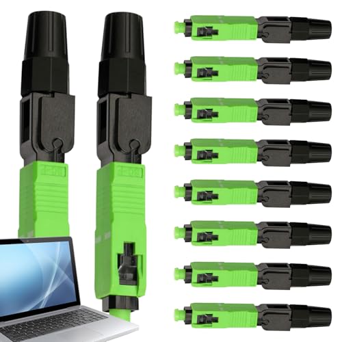 Fiber Optic Connector, 10 Pieces SC APC Fast Fiber Quick Connectors, High Performance Cable Tools for Home, Data Centers, Communication Base Stations, Business Users Fiber Optic Connector, 10 Pieces SC APC Fast Fiber Quick Connectors, High Performance Cable Tools for Home, Data Centers, Communication Base Stations, Business Users von zwxqe