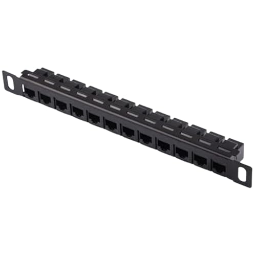 Netzwerk-Patchpanel mit 12 Anschlüssen, Kabel-Organizer-Rack, Kabel-Management-Ständer für Maschinenraum, ungeschirmtes Cat5e/Cat6-Kabel-Rack Netzwerk-Patchpanel mit 12 Anschlüssen, Kabel-Organizer-Rack, Kabel-Management-Ständer für Maschinenraum, ungeschirmtes Cat5e/Cat6-Kabel-Rack von zwxqe