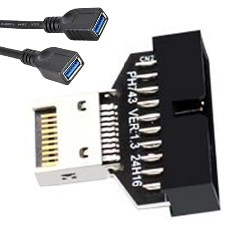 PC-Frontplattenanschluss, 19-poliger USB-3.2-Header, Motherboard-Frontplatten-Header, High-Speed-USB-Anschluss, Computer-Frontplattenanschluss, USB-3.2-Motherboard-Anschluss, von zwxqe
